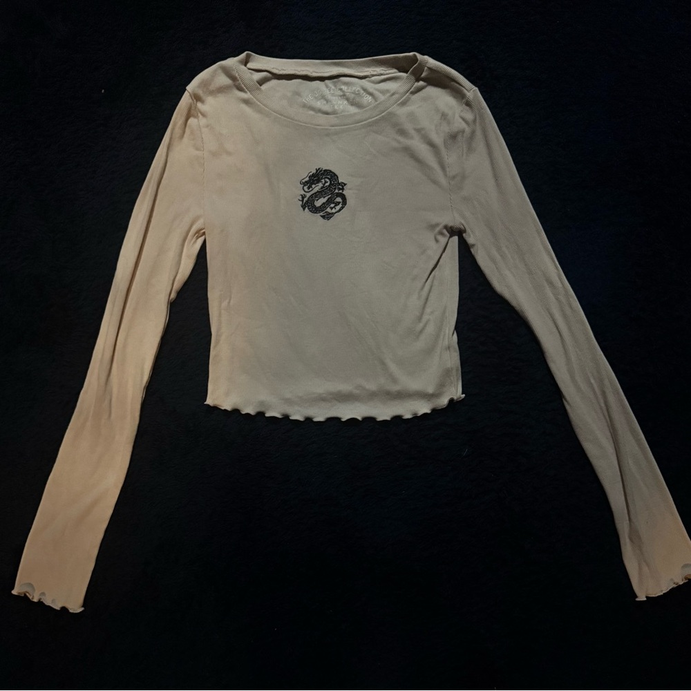 Pink Long Sleeve Top with Dragon Design